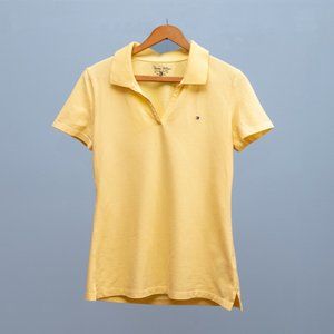 Ladies Yellow Tommy Hilfiger Polo Shirt Size M